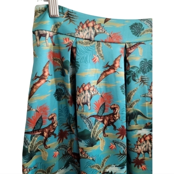 Dolly & Dotty Carolyn Box Pleated Skirt in Dinosaur Print US8 Rockabilly Pin-up - Picture 5 of 9